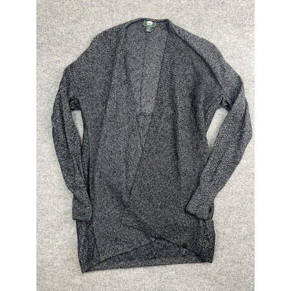 Roots Cardigan Women's M Gray Open Front Knit Sweater Long Duster Long Sleeve - Picture 1 of 6